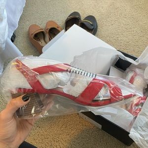 J Crew Red Strappy Sandal - Women’s 11